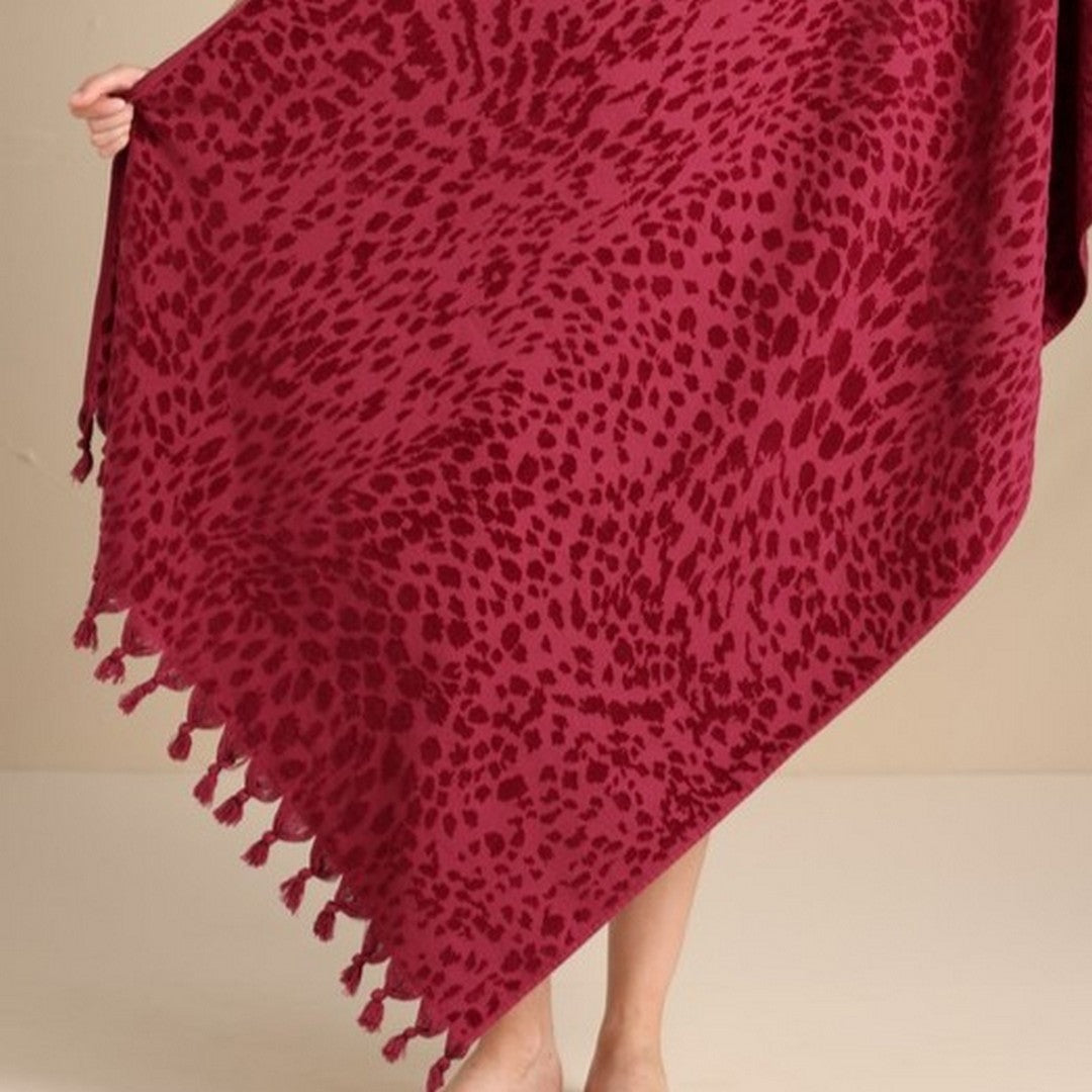 Noidinotte Telo Mare Spugna Velour Rasato Cherry Coral