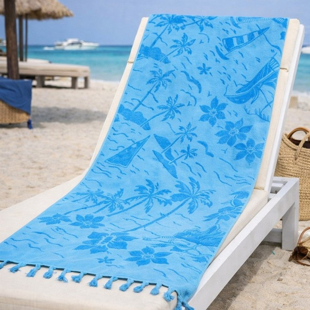 Noidinotte Telo Mare Spugna Velour Rasato Turquoise