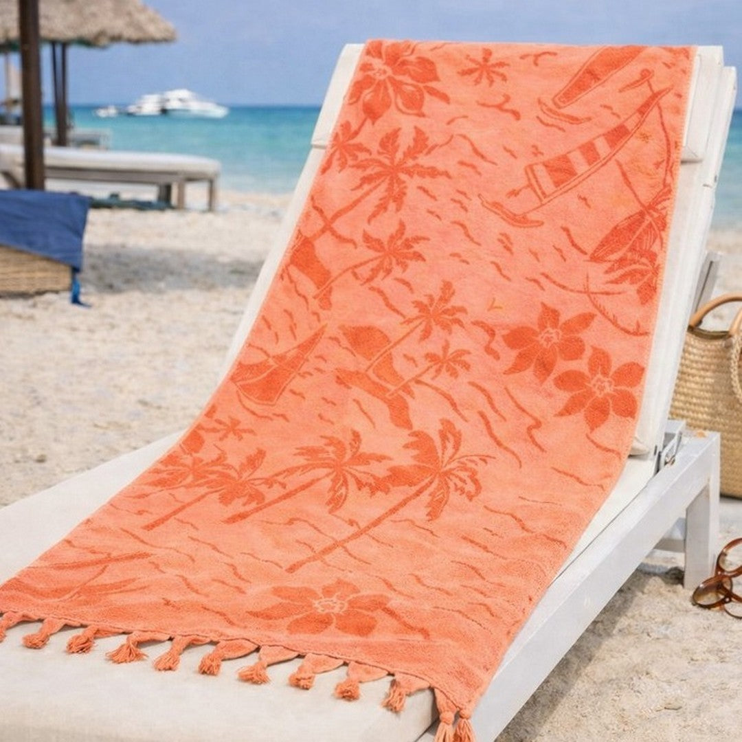 Noidinotte Telo Mare Spugna Velour Rasato Coral3