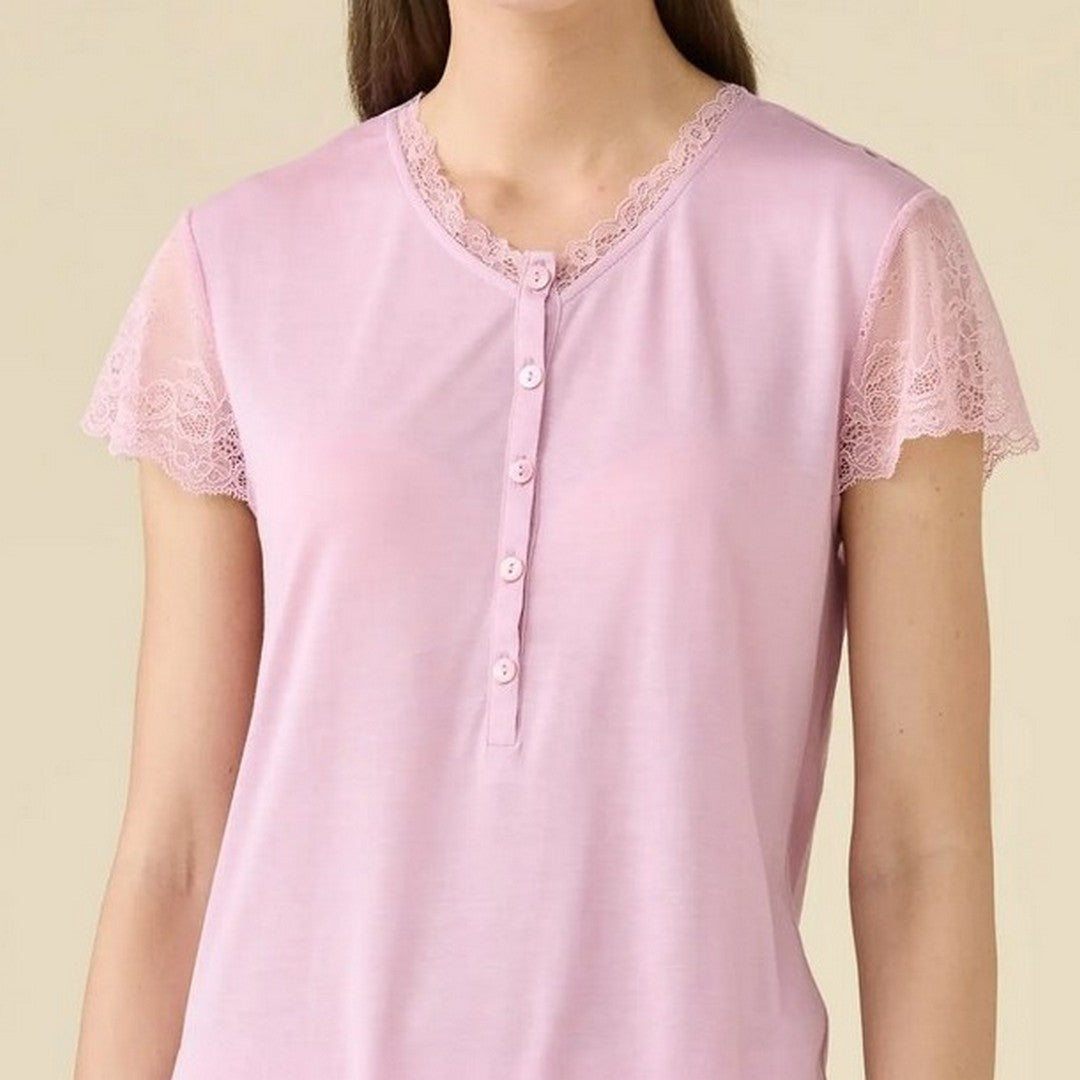 Noidinotte Pigiama Donna Modal Manica Corta Pantalone Lungo - FA009679PB401