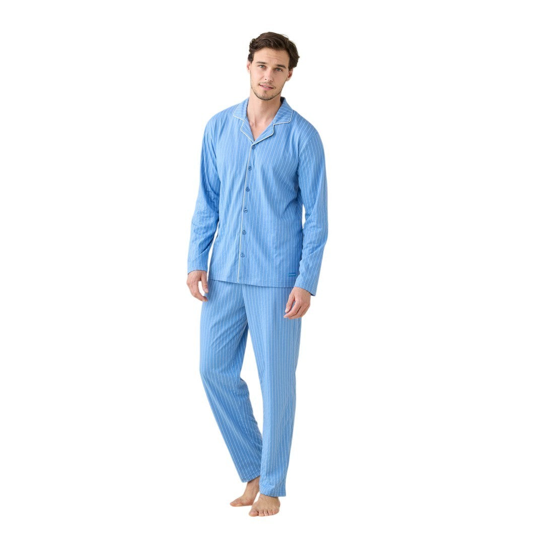 Noidinotte Pigiama Uomo Jersey Di Cotone Manica Lunga