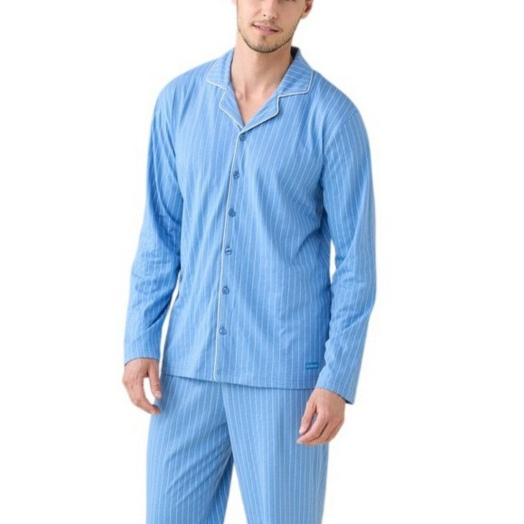 Noidinotte Pigiama Uomo Jersey Di Cotone Manica Lunga