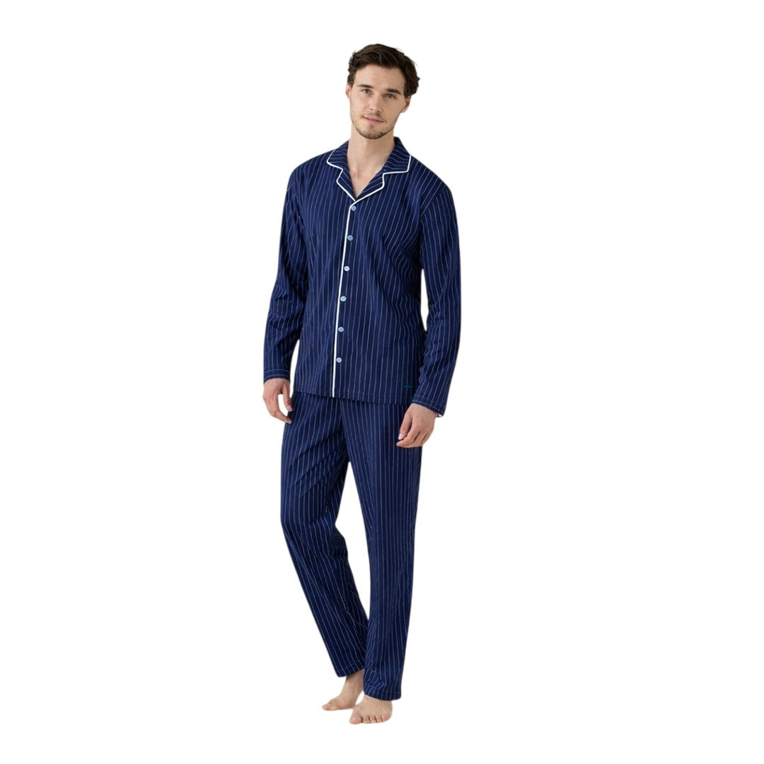 Noidinotte Pigiama Uomo Jersey Di Cotone Manica Lunga