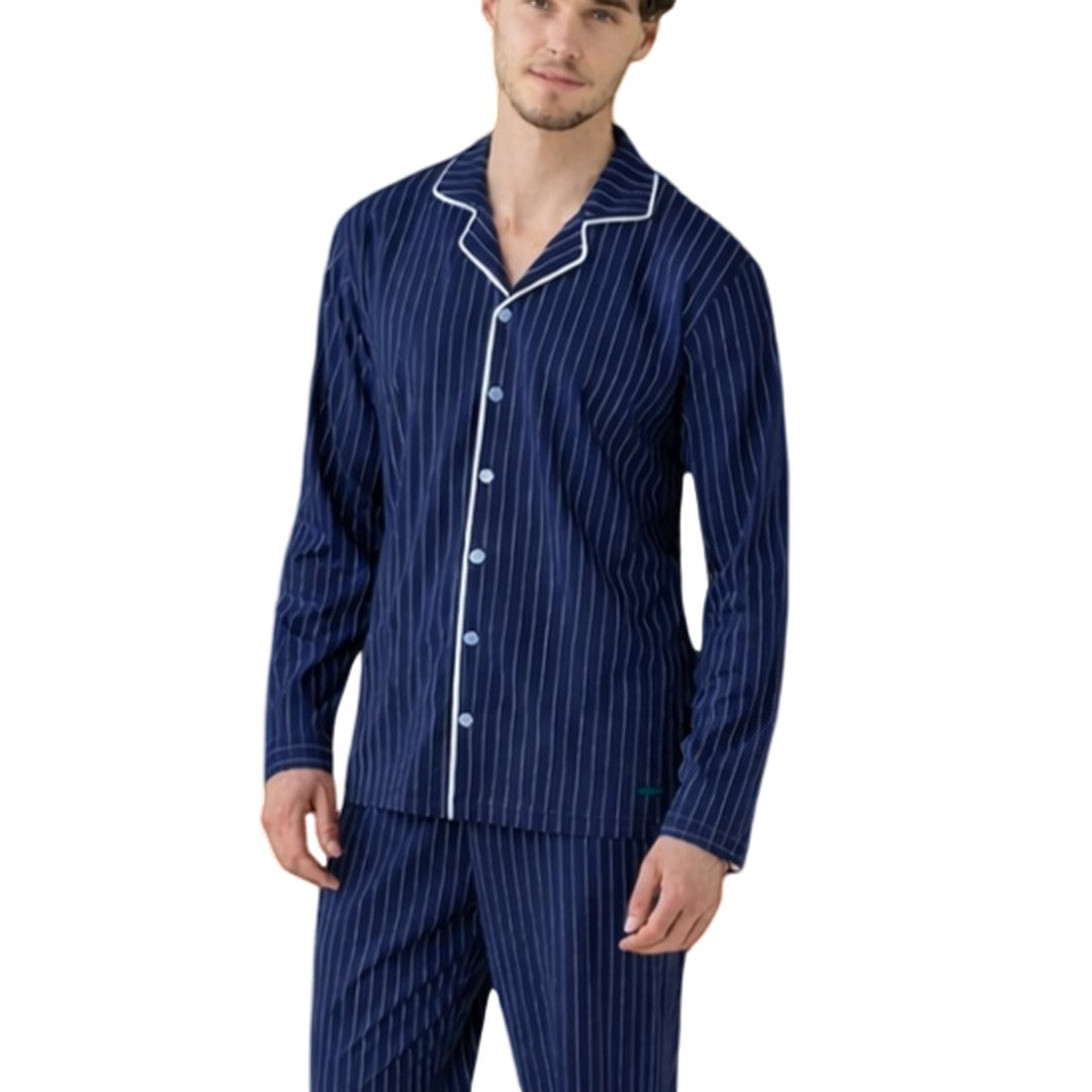 Noidinotte Pigiama Uomo Jersey Di Cotone Manica Lunga