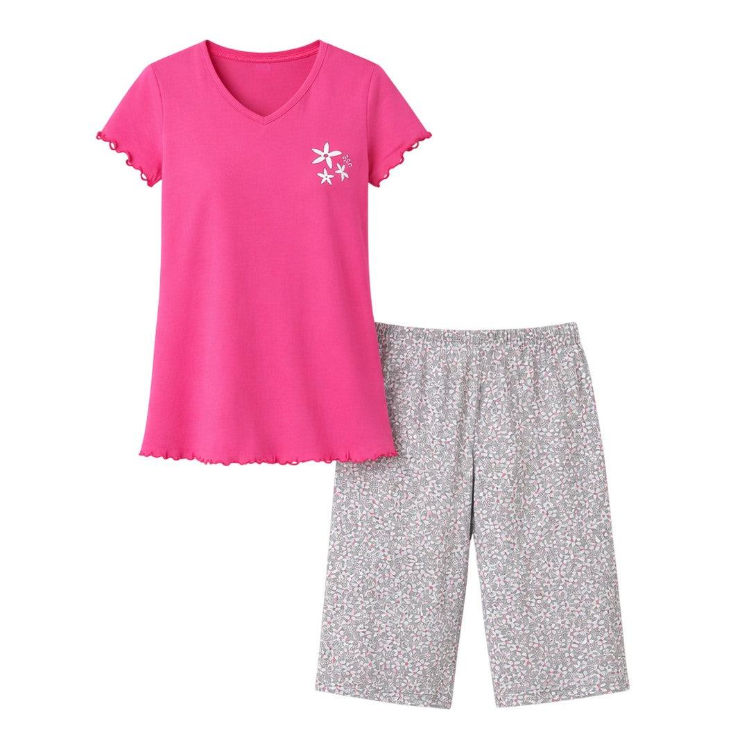 Lovable Donna Pigiama Manica Corta Capri in Jersey 9L0EQK