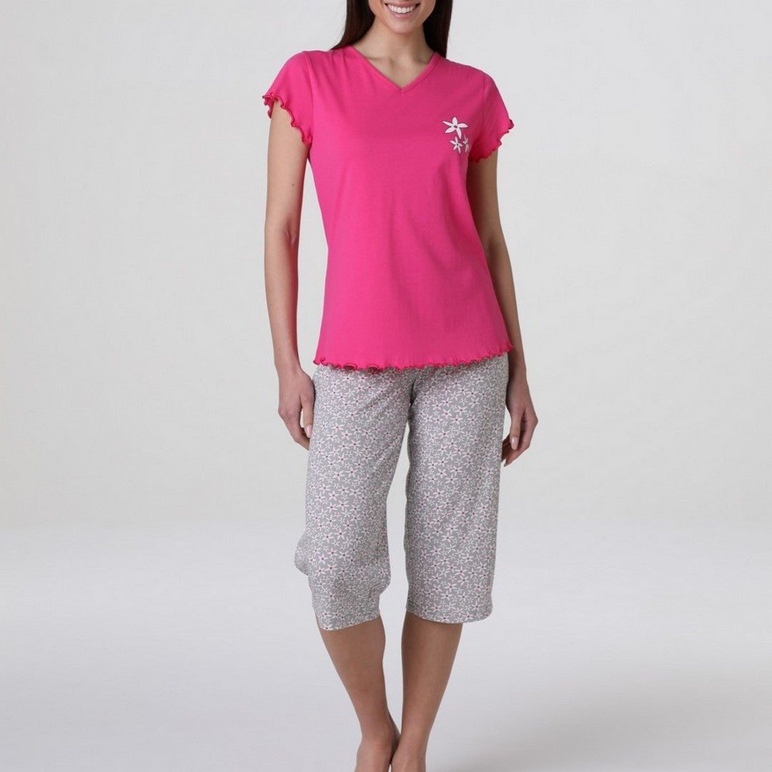 Lovable Donna Pigiama Manica Corta Capri in Jersey 9L0EQK