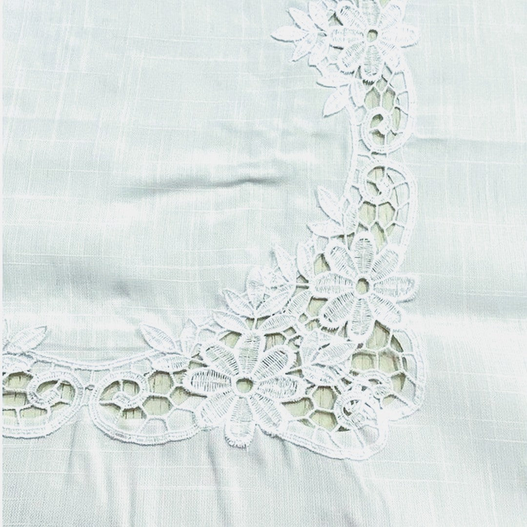 Tessitura Italiana Tovaglia da Tavola Ricamata Fiore 180x270