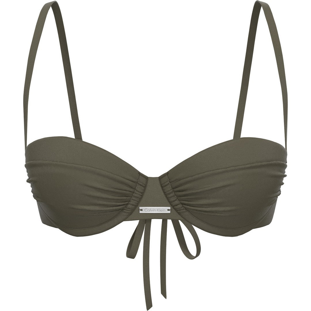 Calvin Klein Beachwear Top Bikini Donna Balconcino Alllacciato - LV00Q61113-PLI