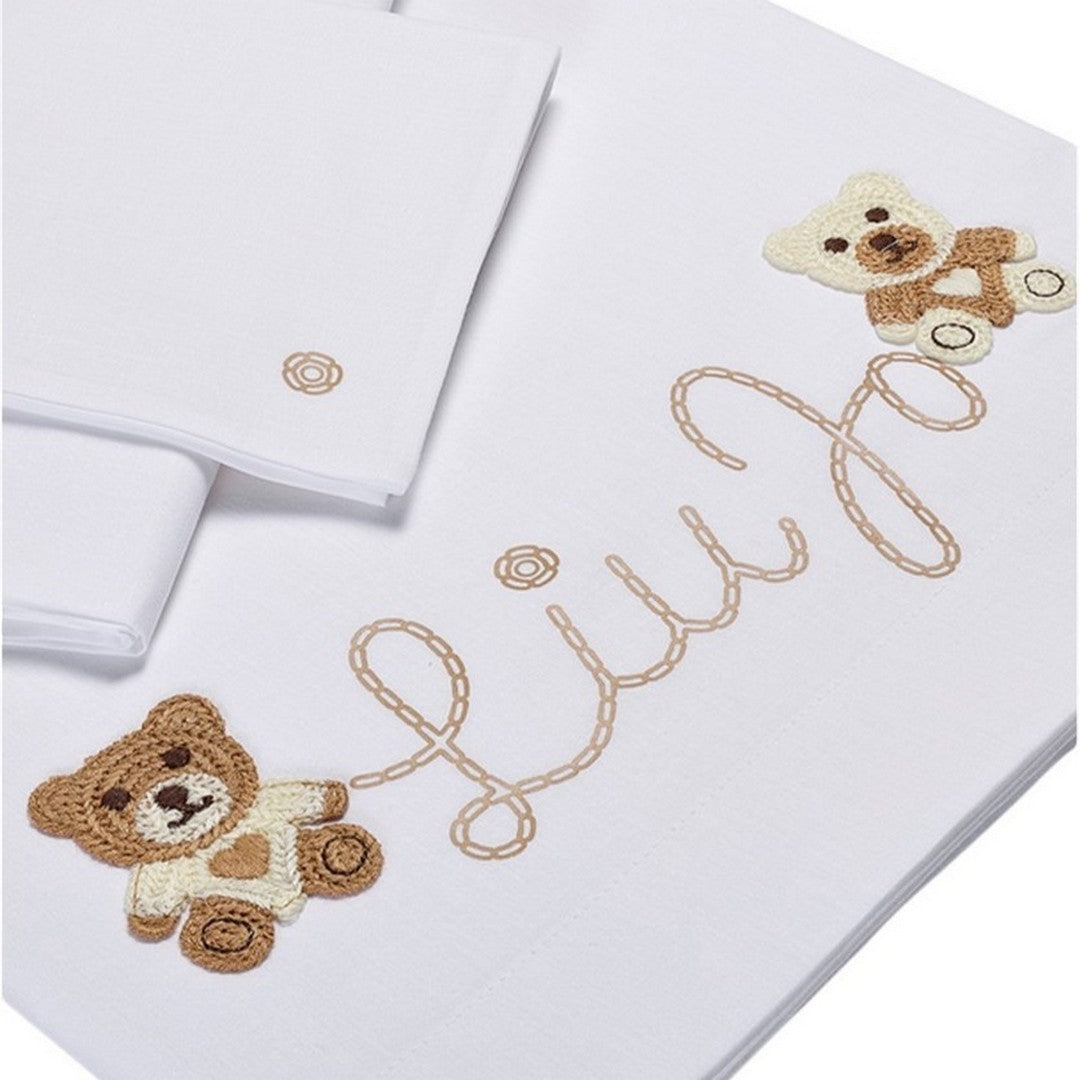 Liu Jo Baby Completo Lenzuola Carrozzina in Cotone Bear BL635C