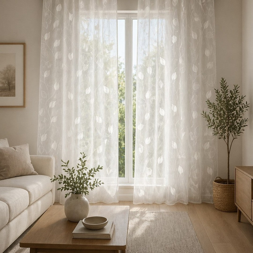 Linea Oro Amazzoni Tenda semi-trasparente Fantasia Foglie