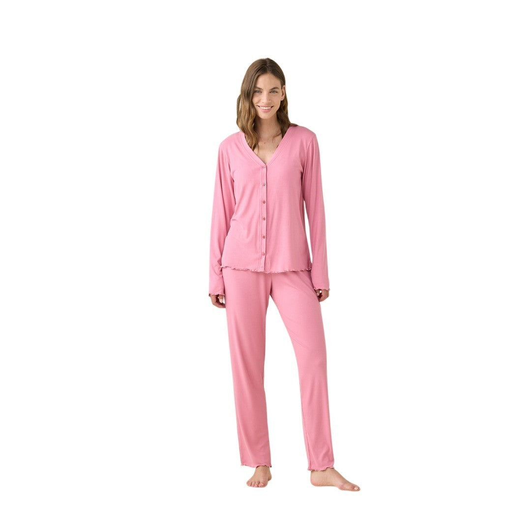 Noidinotte Completo Donna 4 Pz Pigiama Lungo e Corto in Costina Viscosa