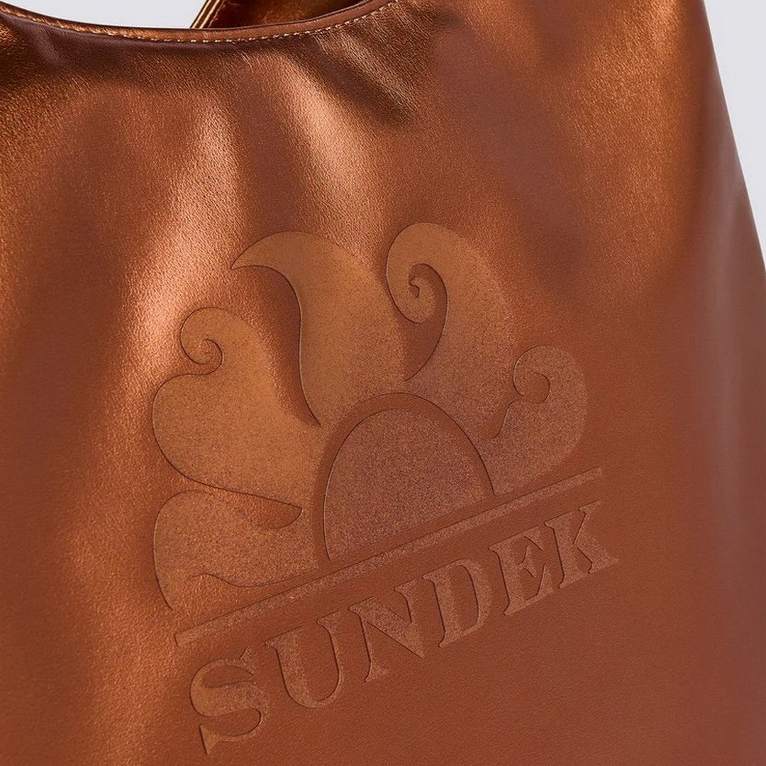 Sundek Chel Bag Borsa Shopper Laminata Con Logo Gold - AW417ABPU7LA-B0300