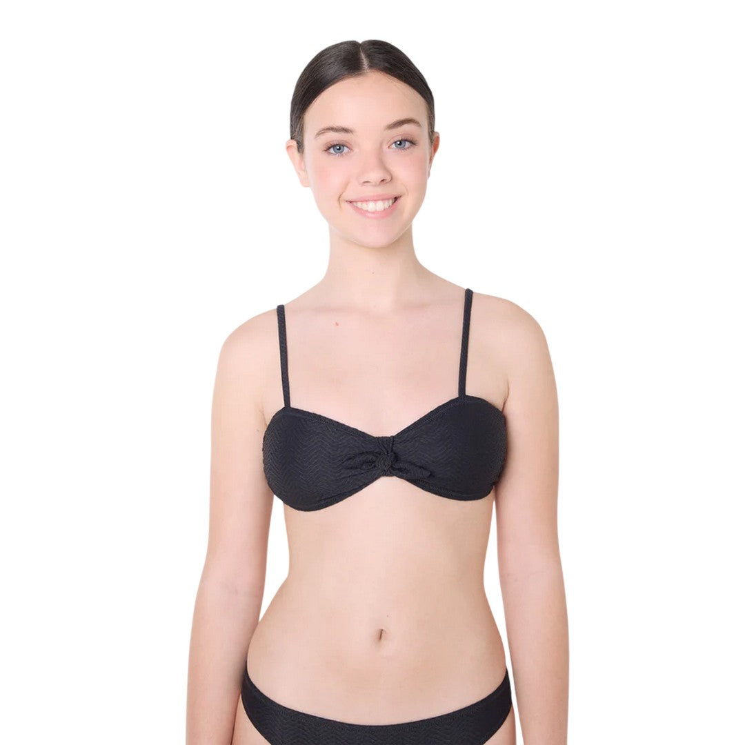 Ysabel Mora Beachwear Ragazza Top Bikini Fiocco Texture - 83479 BLACK