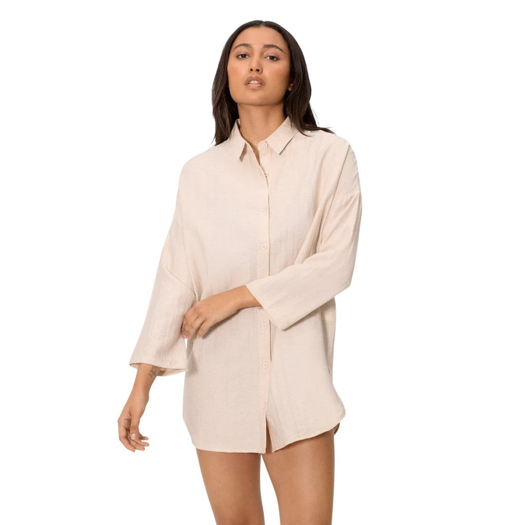 Ysabel Mora Beachwear Donna Camicia Misto Lino - 86275 SAND BROWN
