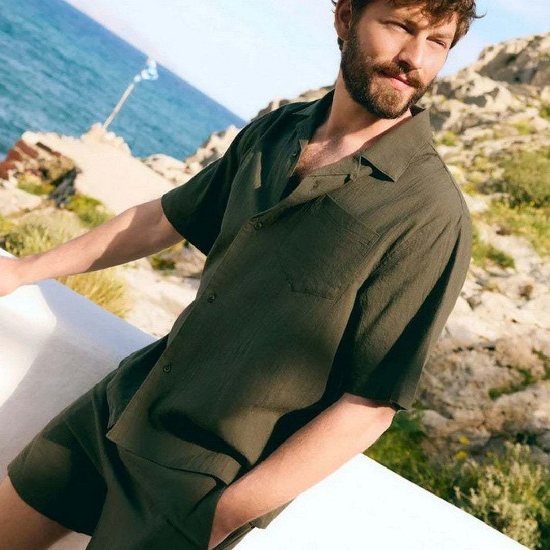 Ysabel Mora Beachwear Uomo Camicia Relax in Cotone - 90538 GRAPE LEAF