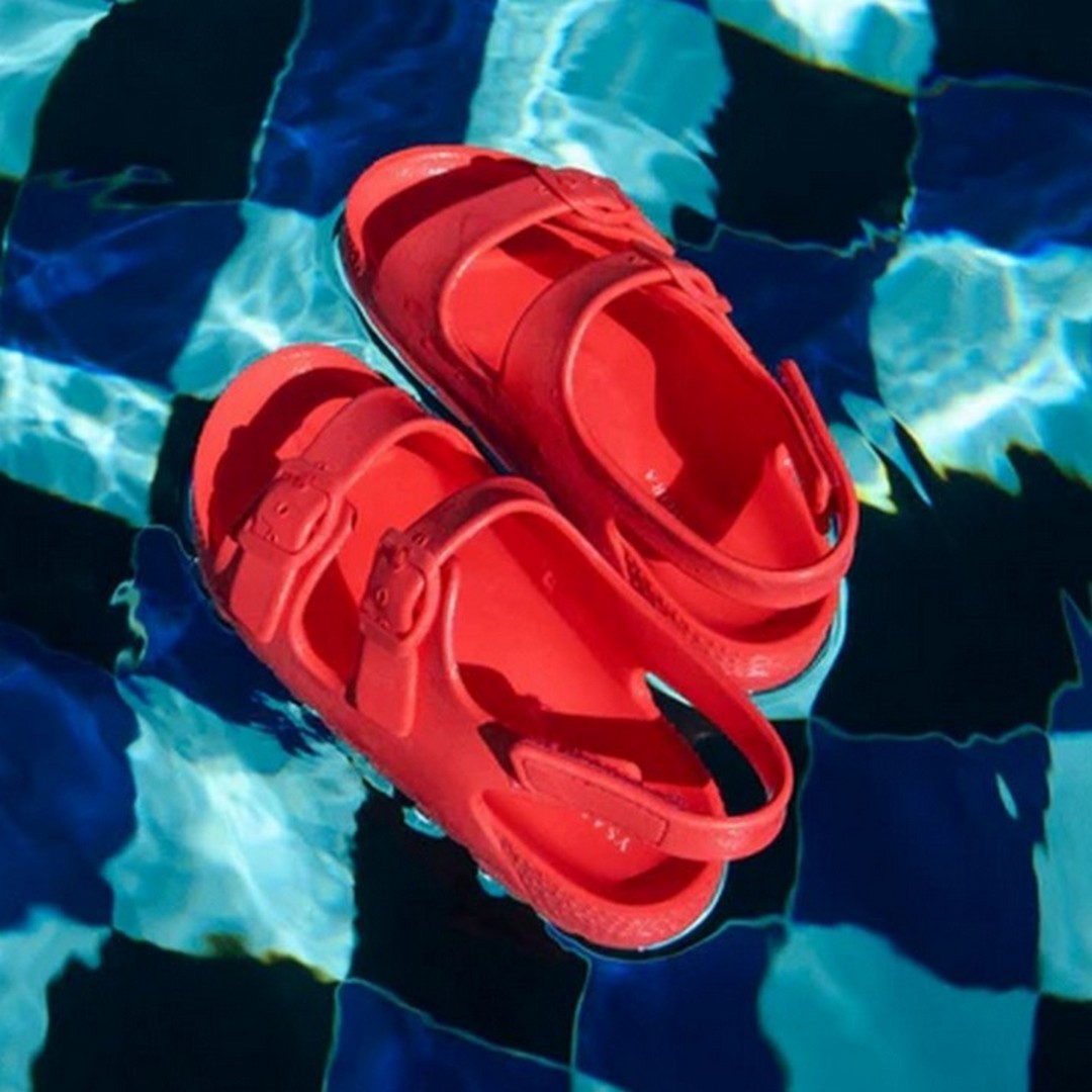 Ysabel Mora Beachwear Unisex Sandali Mare Velcro Gommate - 95546 RED