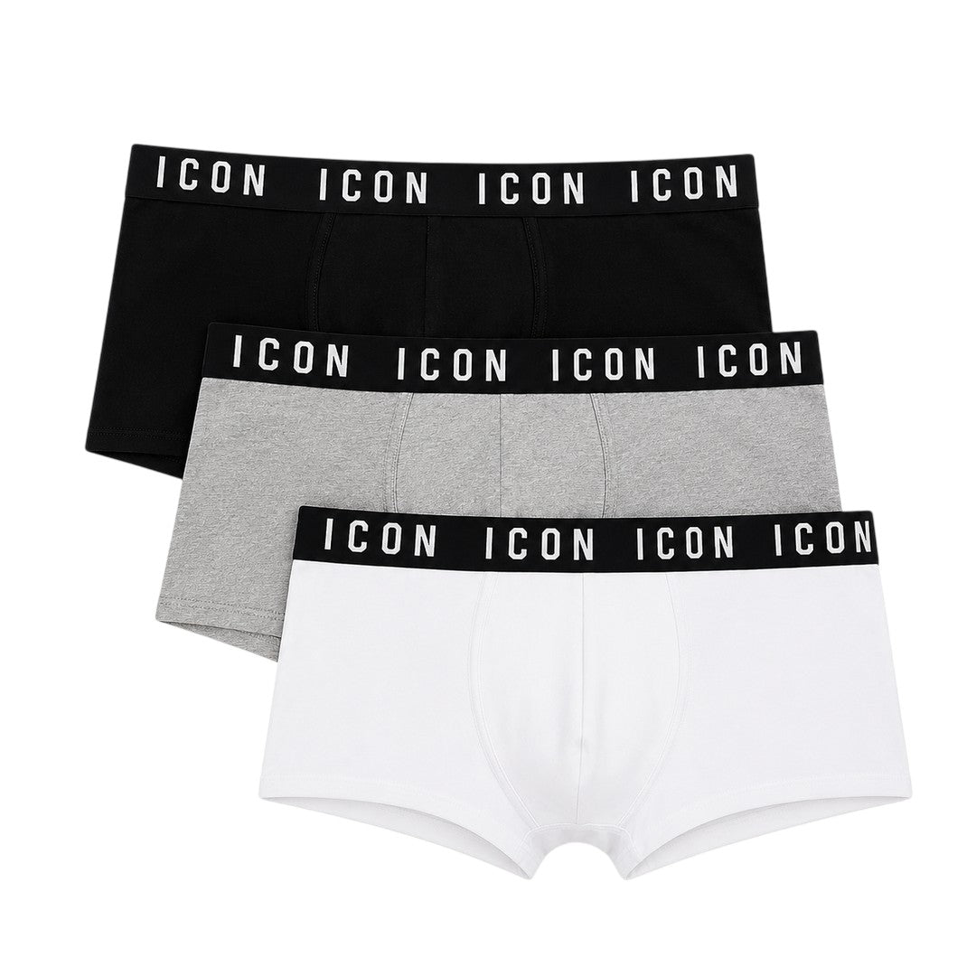 Icon Underwear 3 Pack Boxer Uomo Cotone Elastico