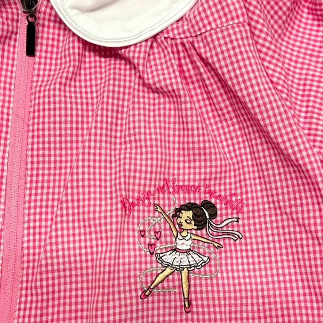 Ambrosino Grembiule Scuola Bambina Quadretti Rosa con Zip