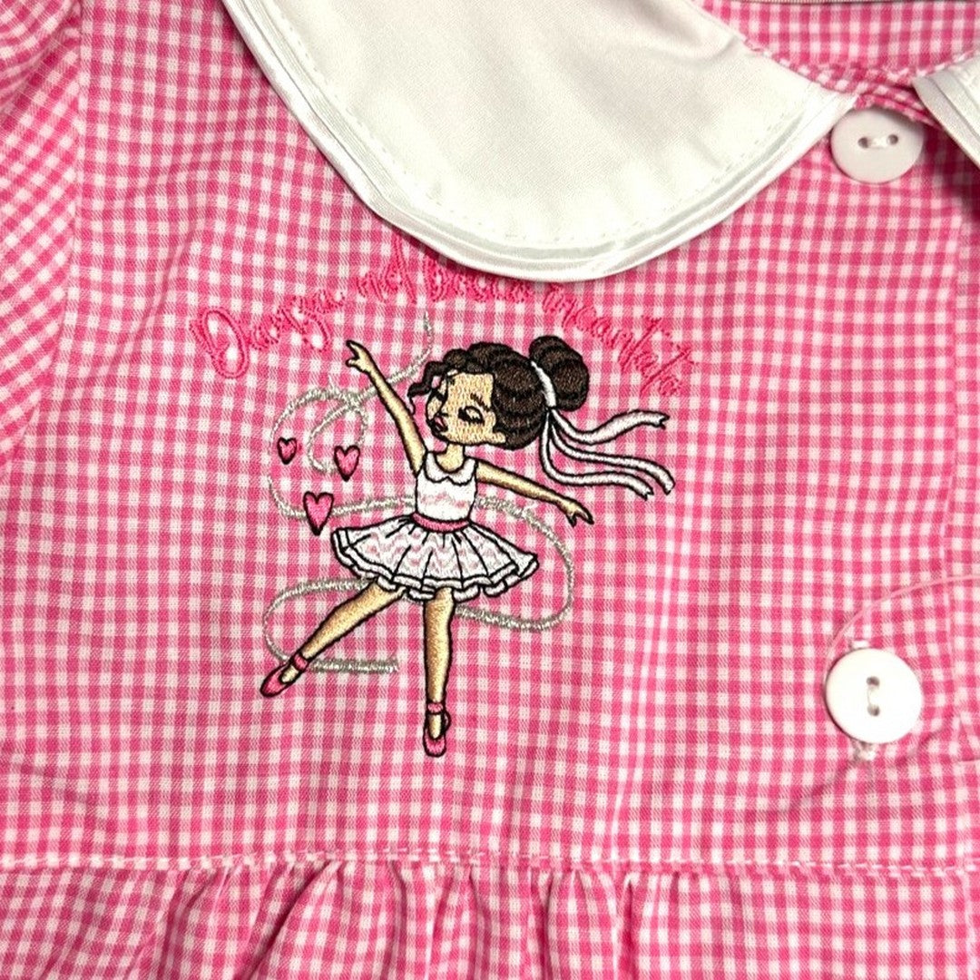 Ambrosino Grembiule Scuola Bambina Rosa con Bottoni