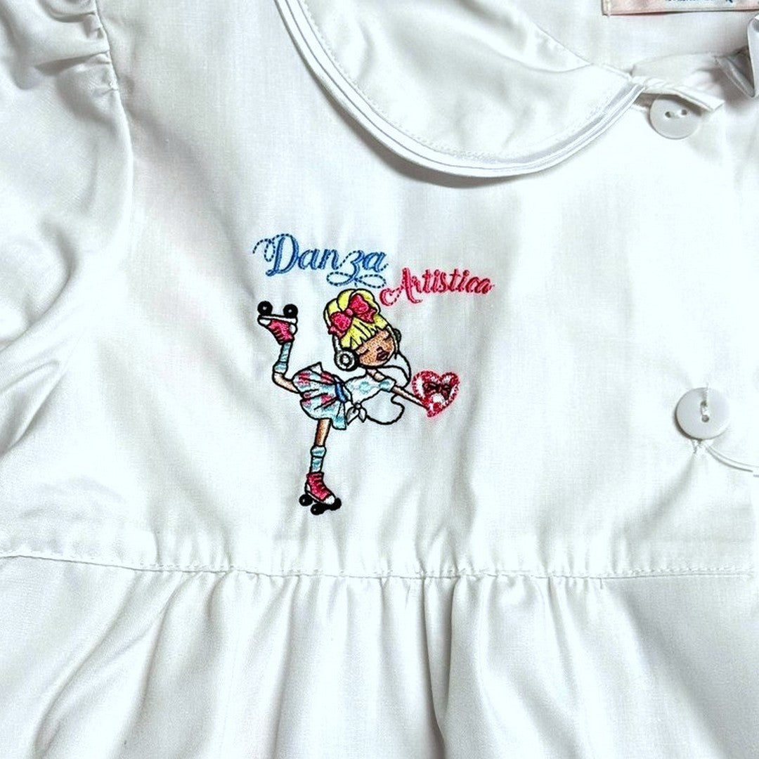 Ambrosino Grembiule Scuola Bambina Bianco con Bottoni
