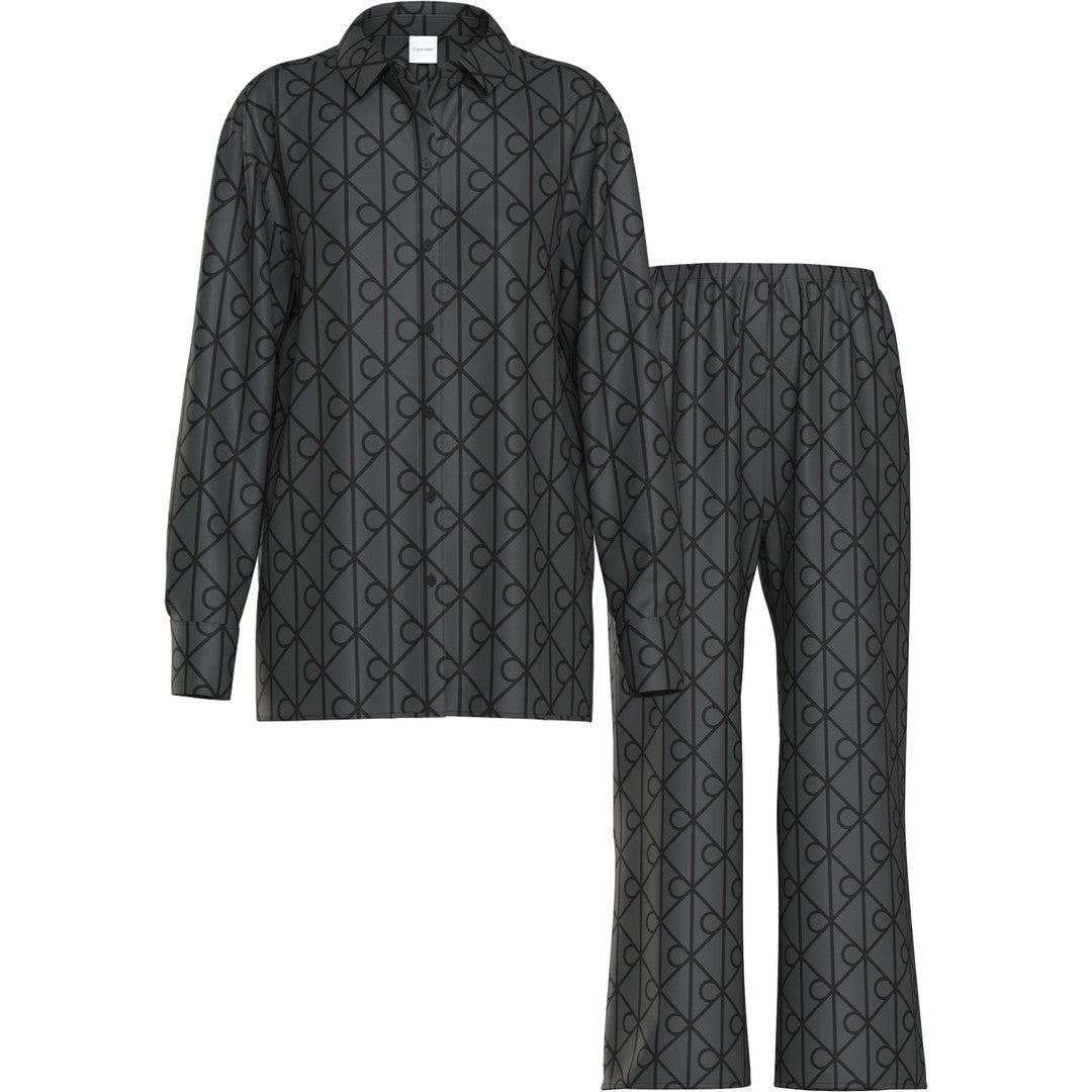 Calvin Klein Donna Pigiama Satin Aop Set 19519 Giga Satin Shine - LV00QS7729-ZN1
