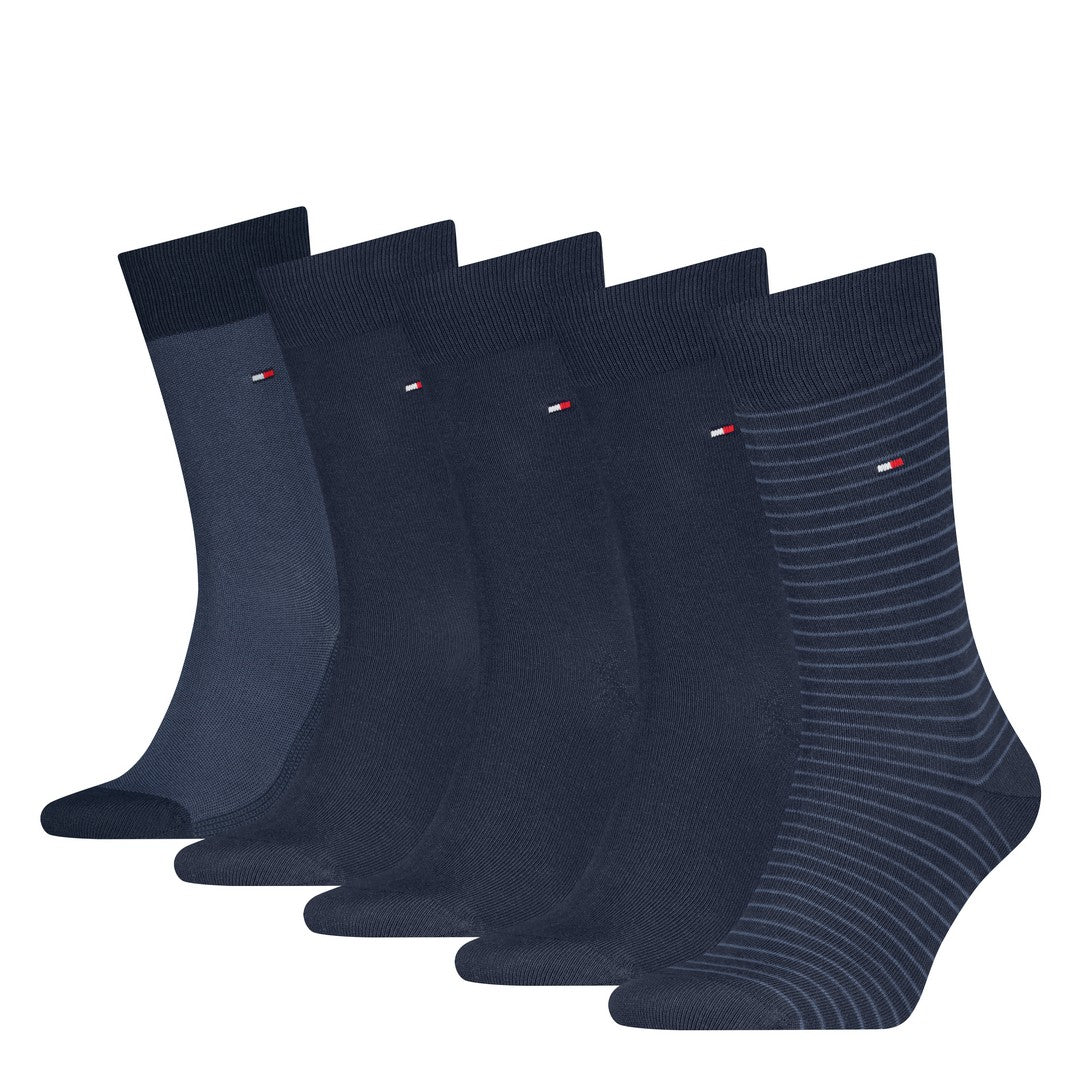 Tommy Hilfiger Uomo 5P Calze Corte Caldo Cotone Giftbox Stripe 701241156001