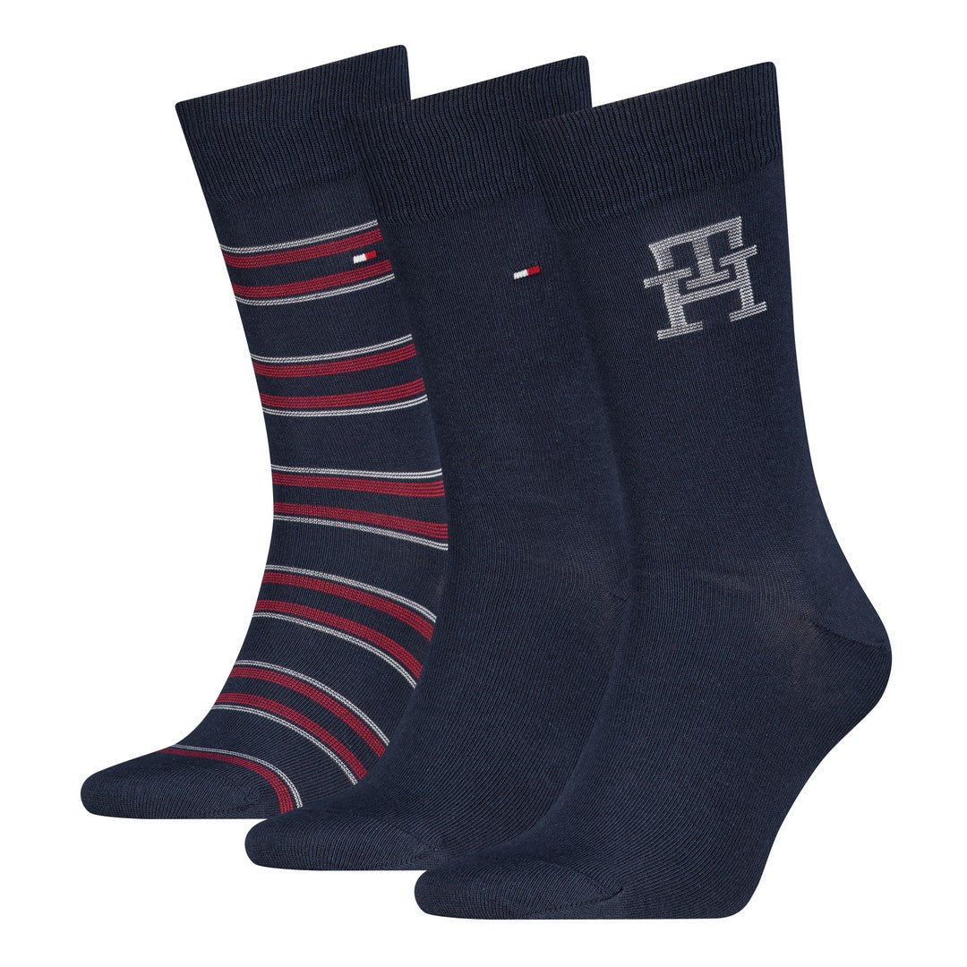 Tommy Hilfiger Uomo 3P Calze Corte Caldo Cotone Giftbox Monogram 701241159001