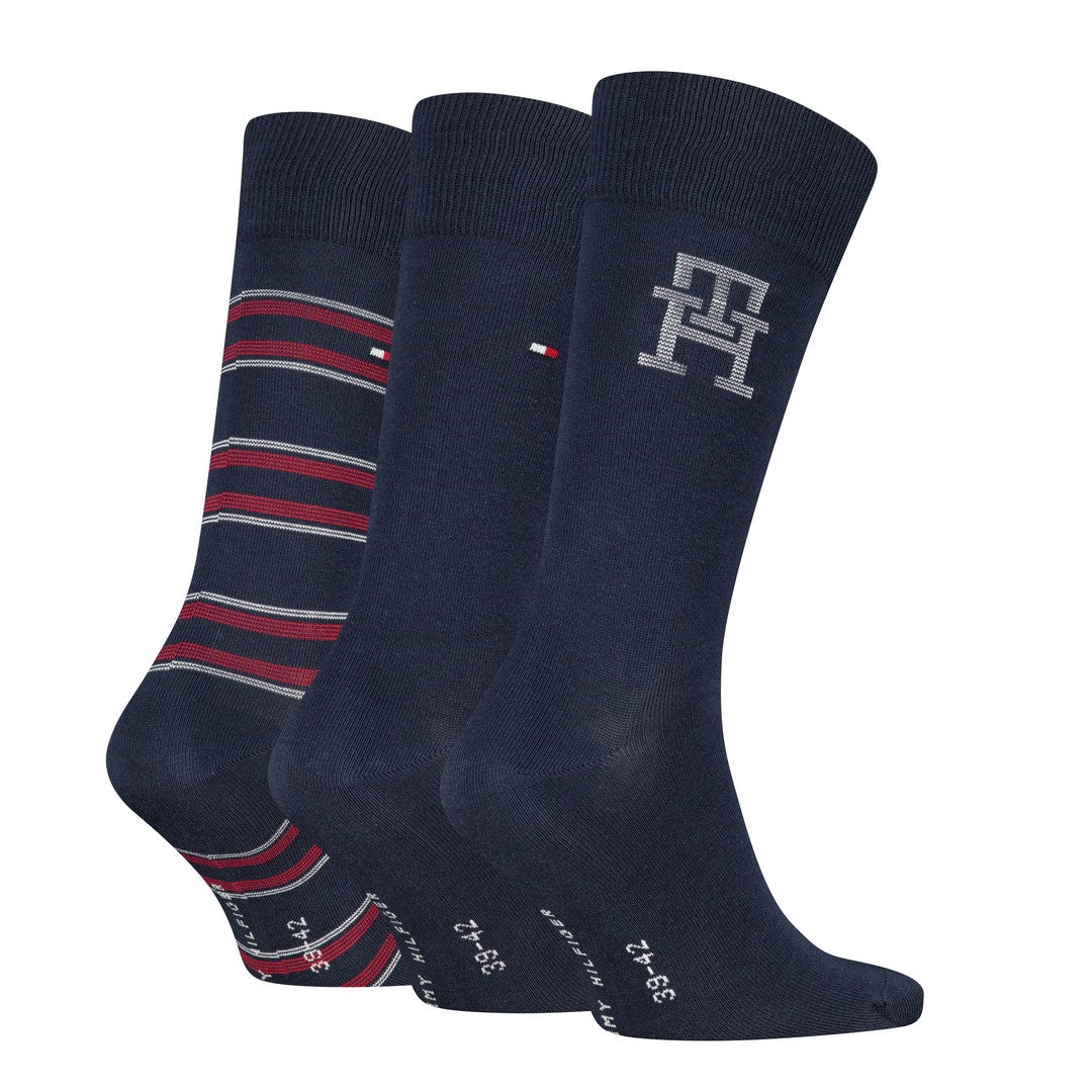 Tommy Hilfiger Uomo 3P Calze Corte Caldo Cotone Giftbox Monogram 701241159001