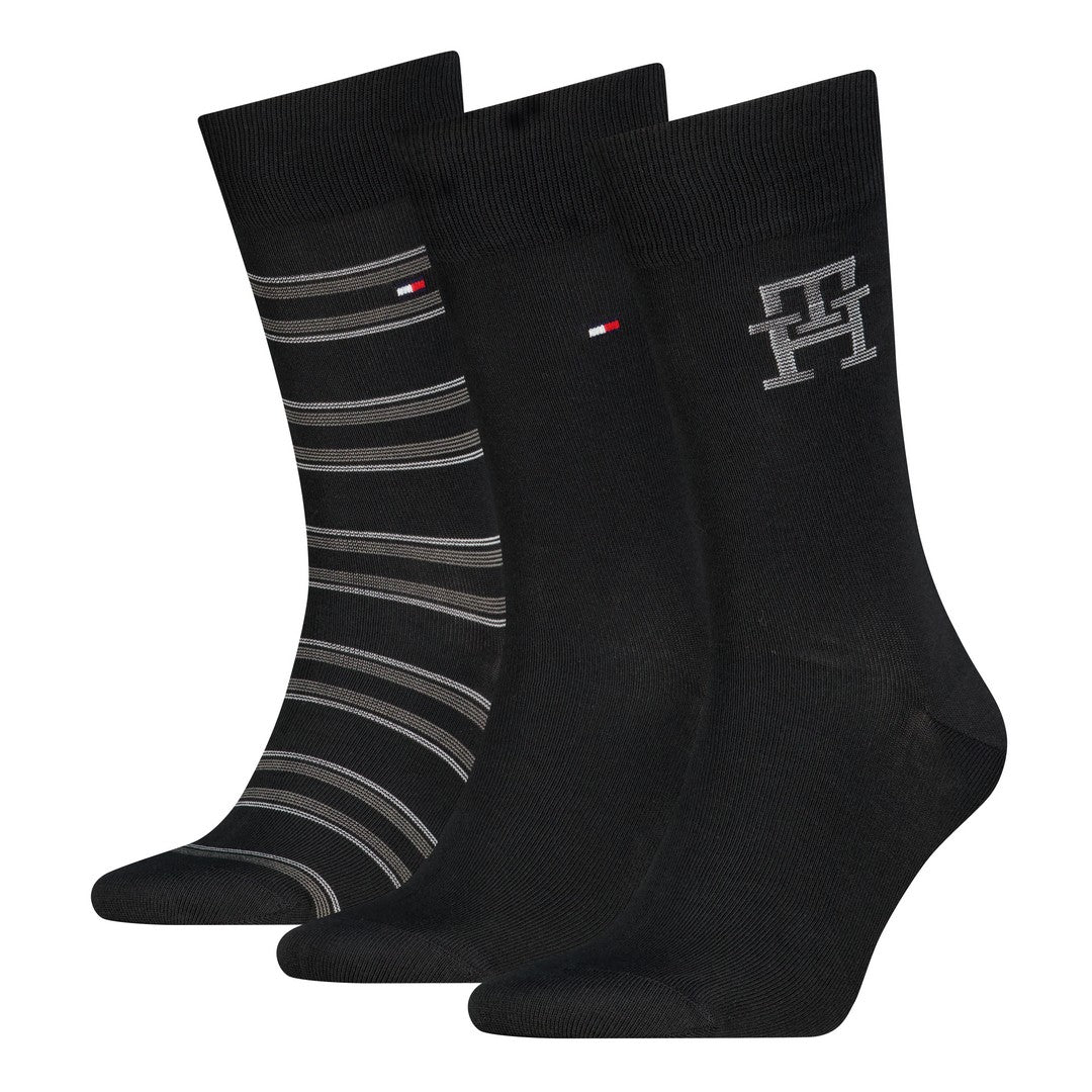 Tommy Hilfiger Uomo 3P Calze Corte Caldo Cotone Giftbox Monogram 701241159002