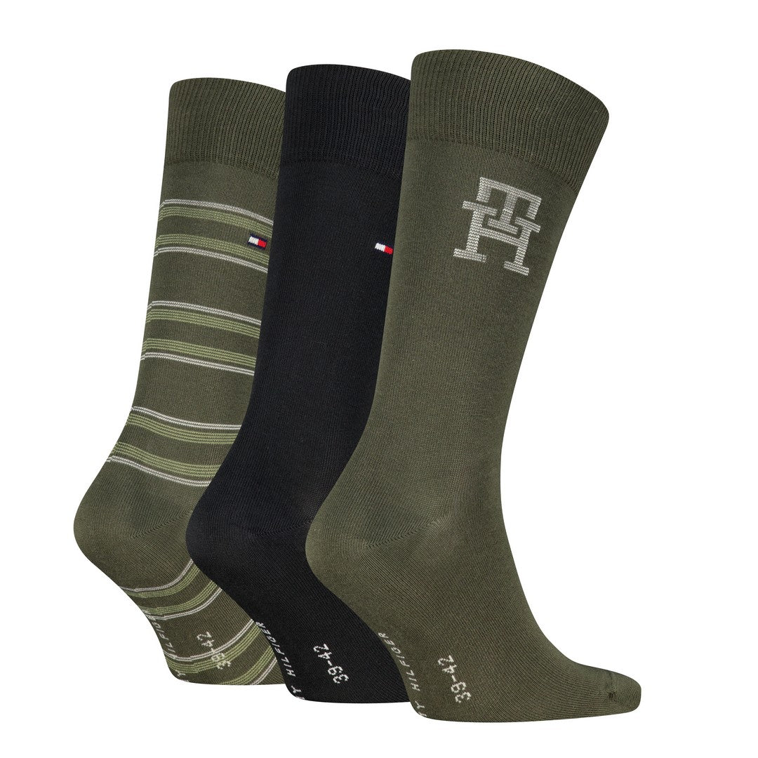 Tommy Hilfiger Uomo 3P Calze Corte Caldo Cotone Giftbox Monogram 701241159004