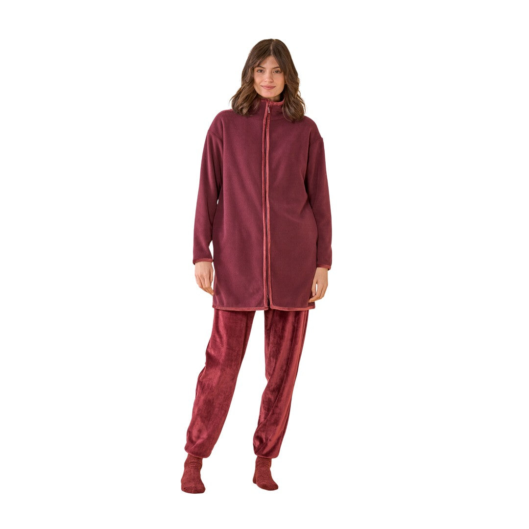 Noidinotte Vestaglia Donna Micropile Taglia Plus con Zip - GE003226