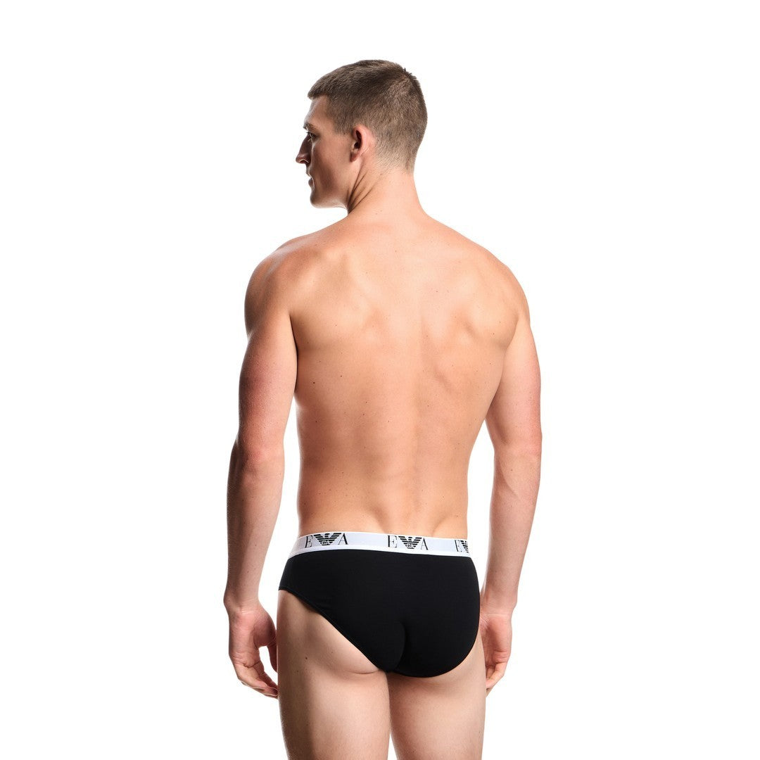 Emporio Armani Uomo 3 Pack Slip Logo Cotone Elastico - EM000258 AF14131 MC061