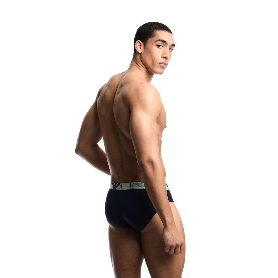 Emporio Armani Uomo 3 Pack Slip in Cotone Monogram - EM000258 AF25018 MB139