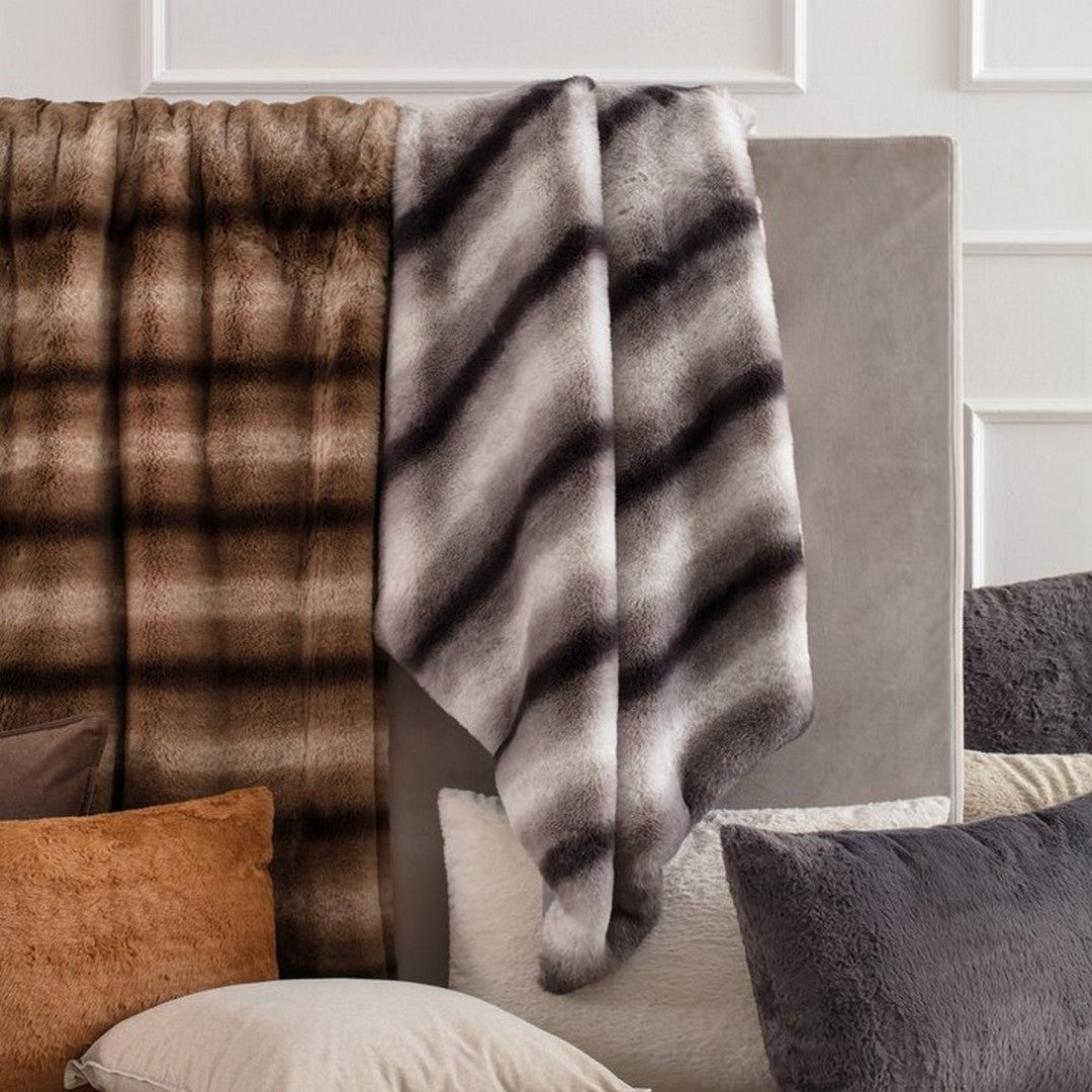 Riviera Volursa Plaid Ecopelliccia Tortora Cm 160X210