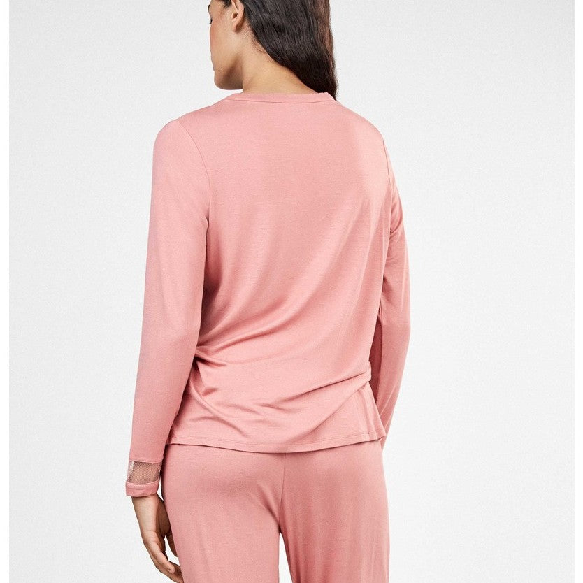 Gisela Pigiama Donna Lungo in Viscosa Stretch Dettagli in Pizzo 20426