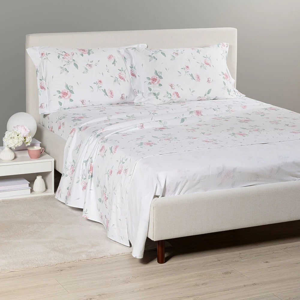 Caleffi Completo Lenzuola in Flanella di Puro Cotone Rosa