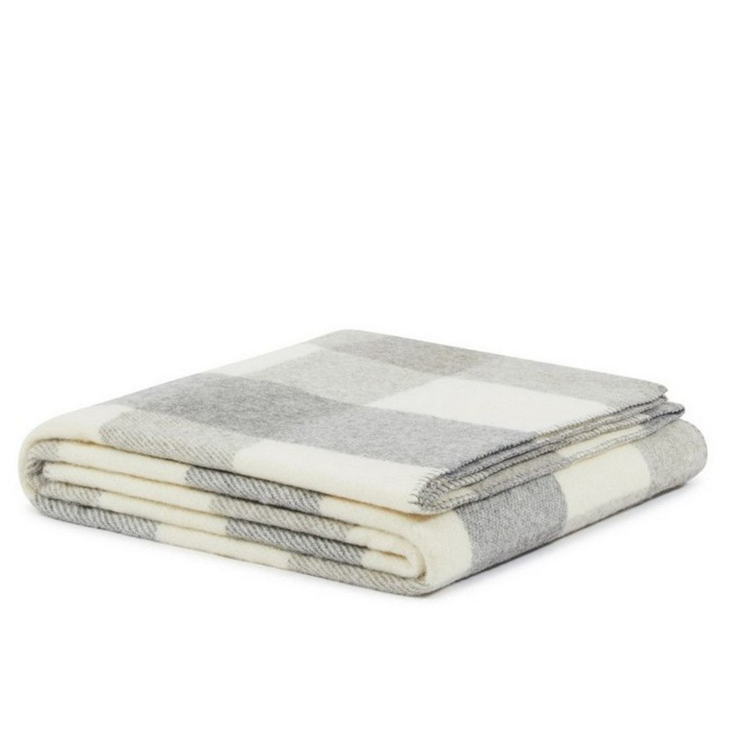 Lanerossi Plaid 100% Pura Lana Vergine Adamello Check Bordata 160x210