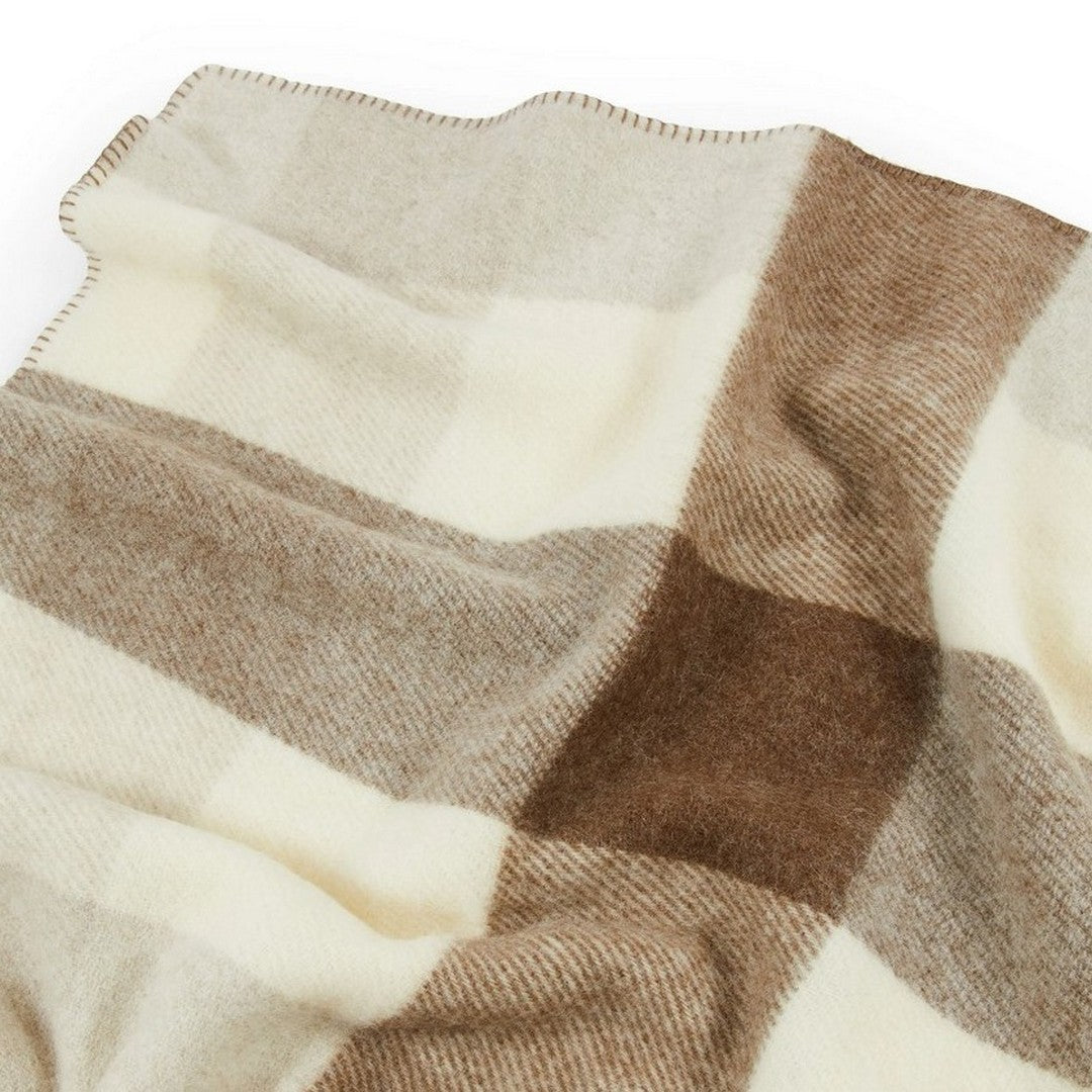 Lanerossi Plaid 100% Pura Lana Vergine Adamello Check Bordata 160x210