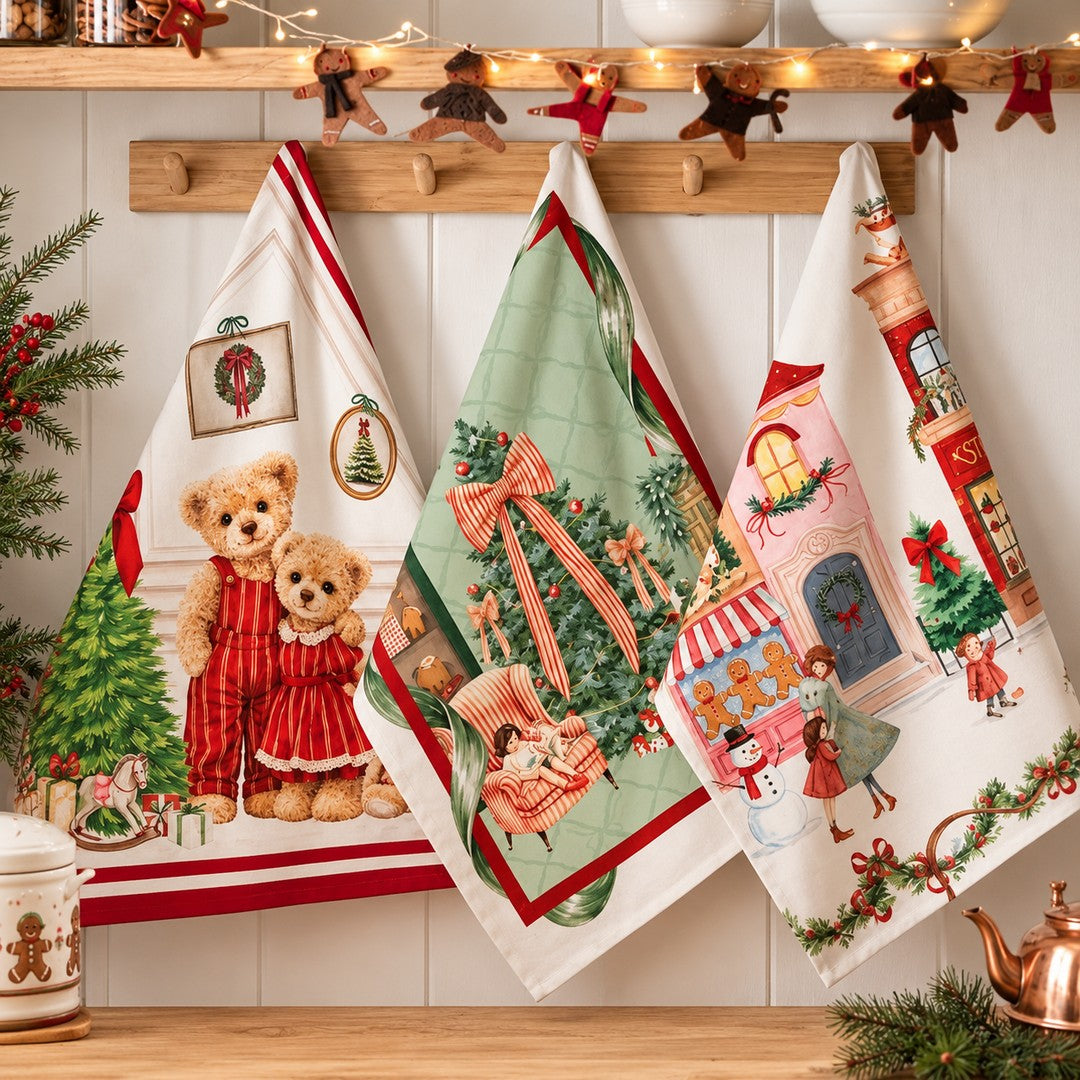 Maestri Cotonieri Home Confezione 3 Strofinacci Twill di Cotone Magia