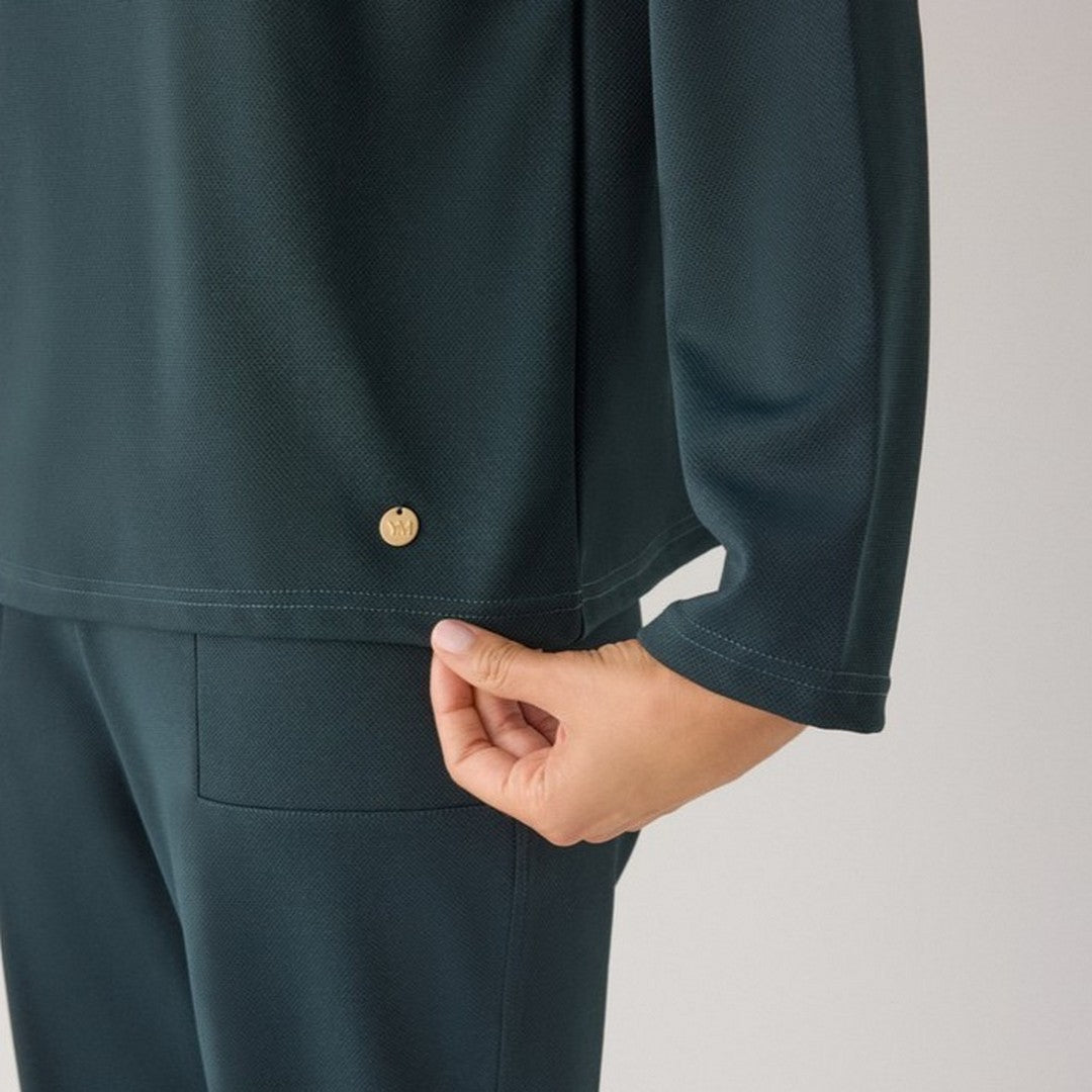 Ysabel Mora Maglione Donna in Piqué con Collo Alto - 70749