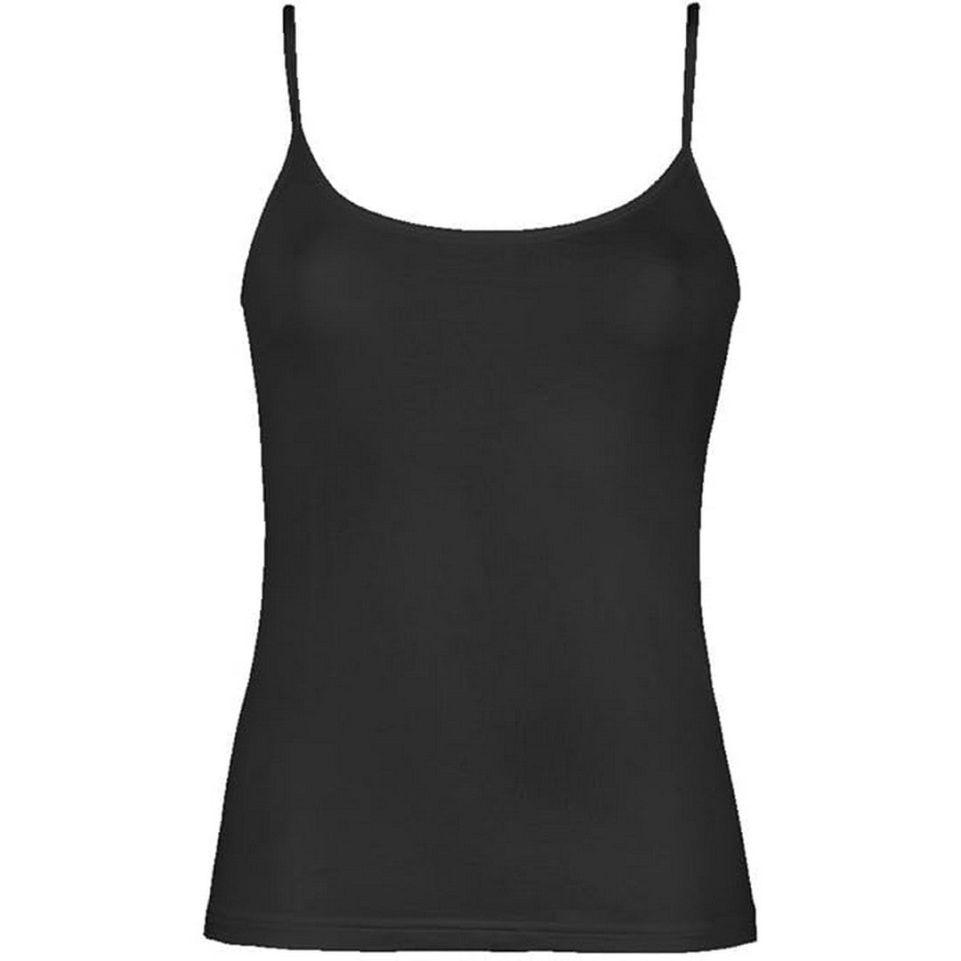Jadea canotta donna spalline cotone elastico nero