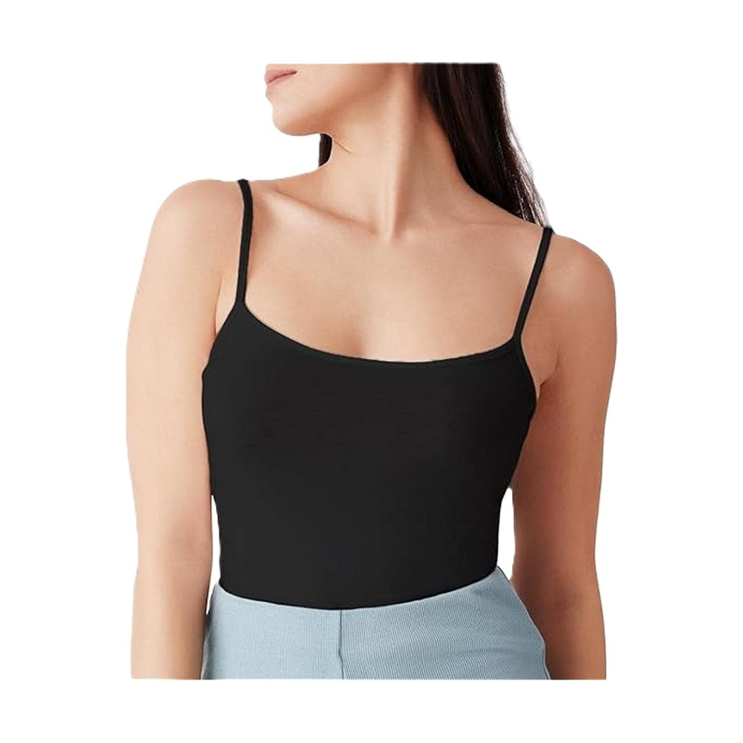 Jadea canotta donna spalline cotone elastico nero