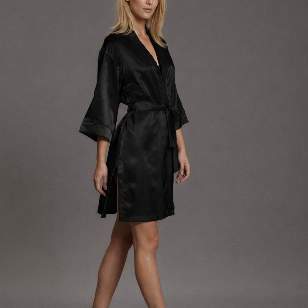 Andra Lingerie Vestaglia Donna Modello Kimono in Raso Effetto Seta
