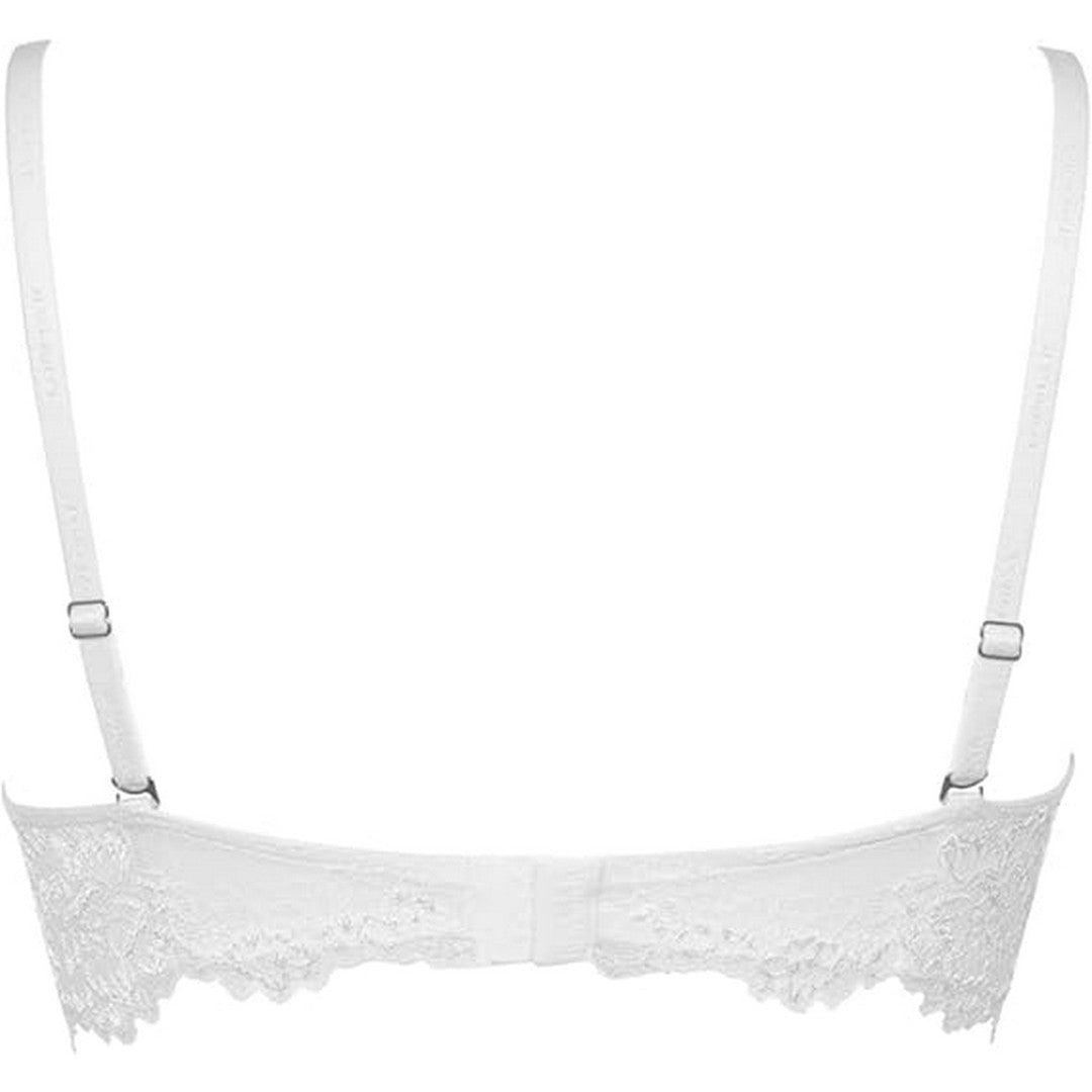 Lormar Reggiseno a fascia con coppe in pizzo bianco