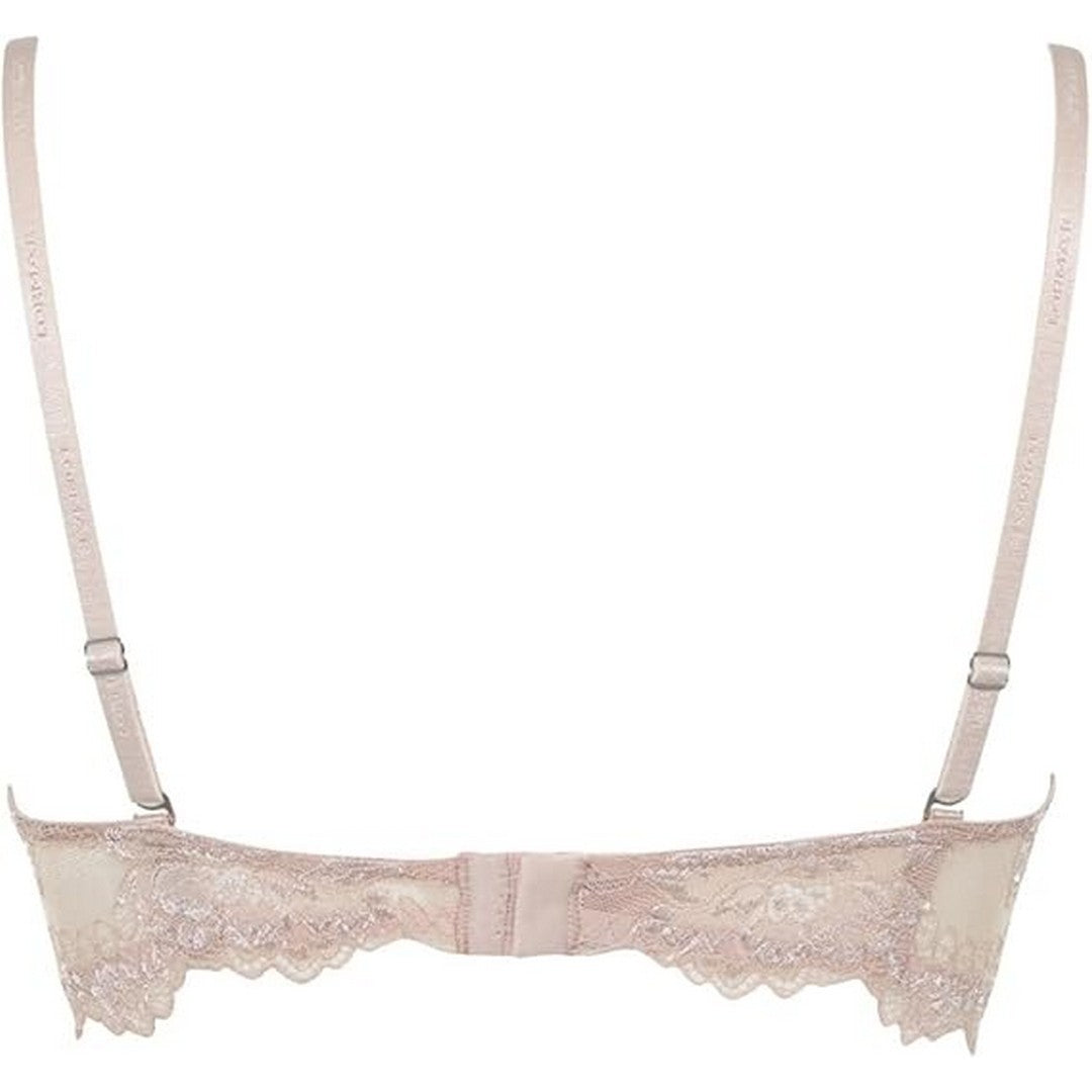 Lormar Reggiseno a fascia con coppe in pizzo noisette