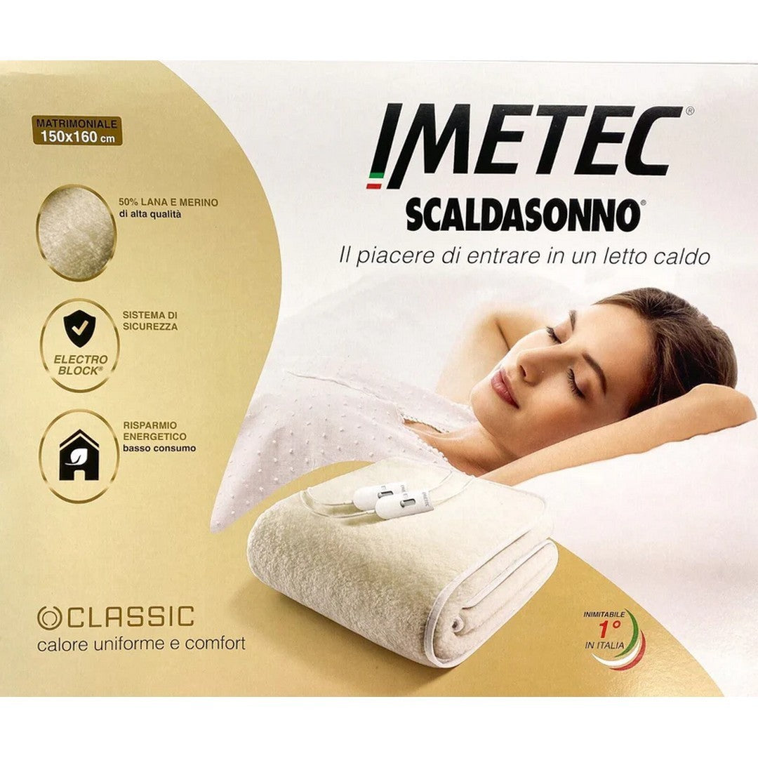 Imetec Scaldasonno Classic Matrimoniale 150x160 cm 50% Lana Merino
