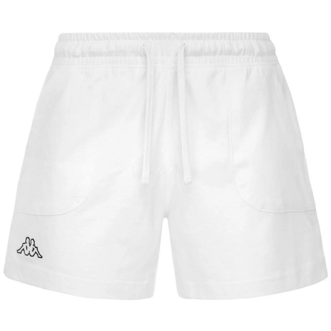 Kappa Pantaloncini Sportivi Donna Logo Caber Bianco - 303H0Q0-001