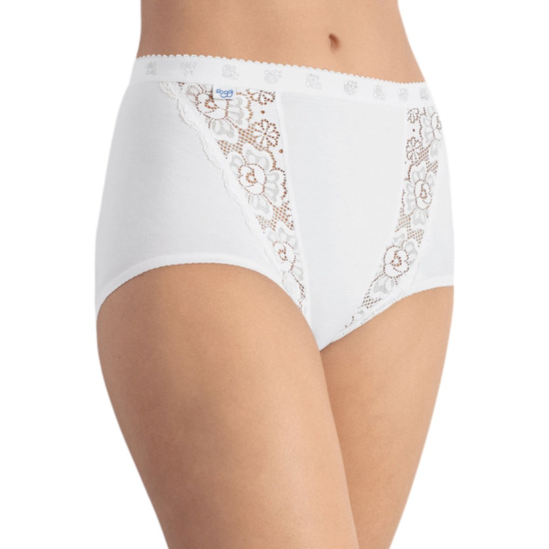 Sloggi Donna Chic Maxi Confezione 2 Slip Cotone elastico bianco