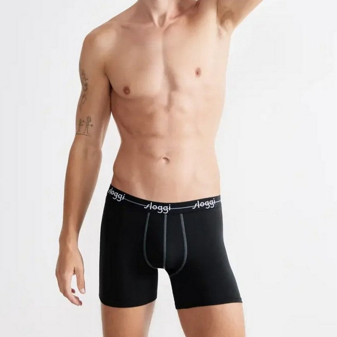 Sloggi 2pack Boxer Uomo Lungo - 10206948 0004 Nero
