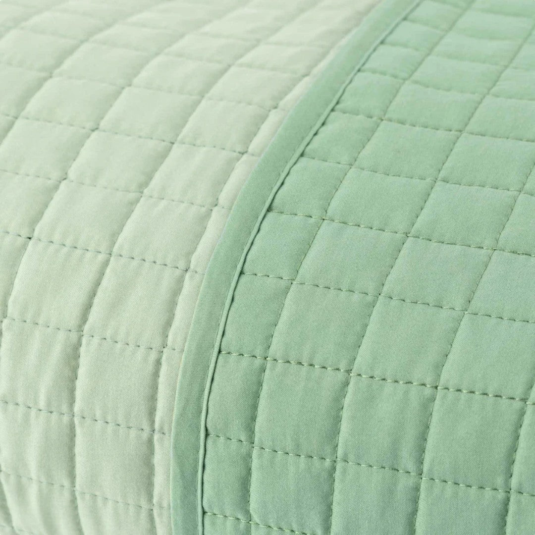 Riviera Quilt Matrimoniale Bicolore Passpartout in Microfibra Verde Giada